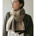 Vintage Contrast Color Knit Warm Winter Scarf