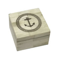 Anchor Engraved Bone Keepsake Box by Madison Bay Co.