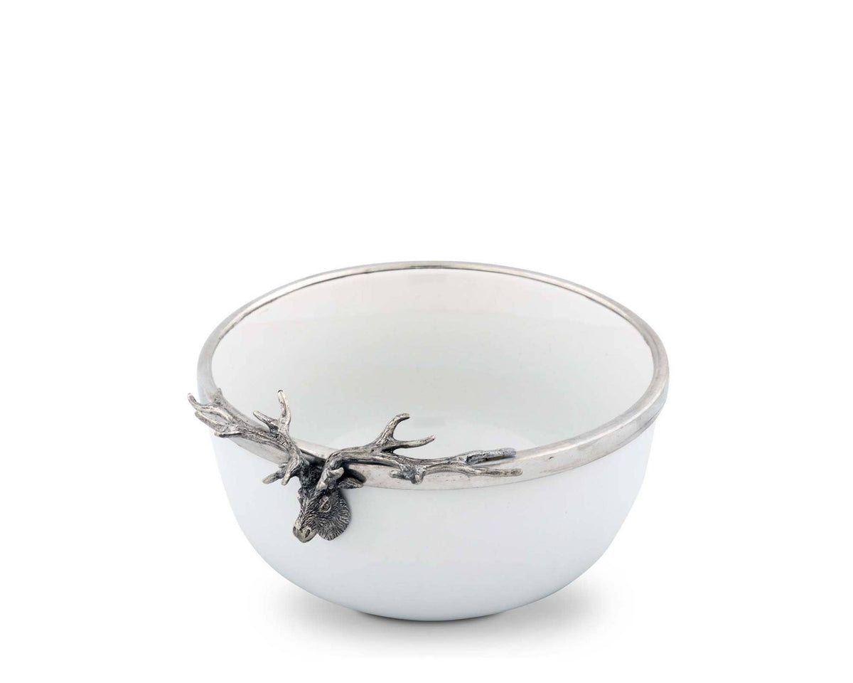 Small Elk Head Stoneware Bowl
