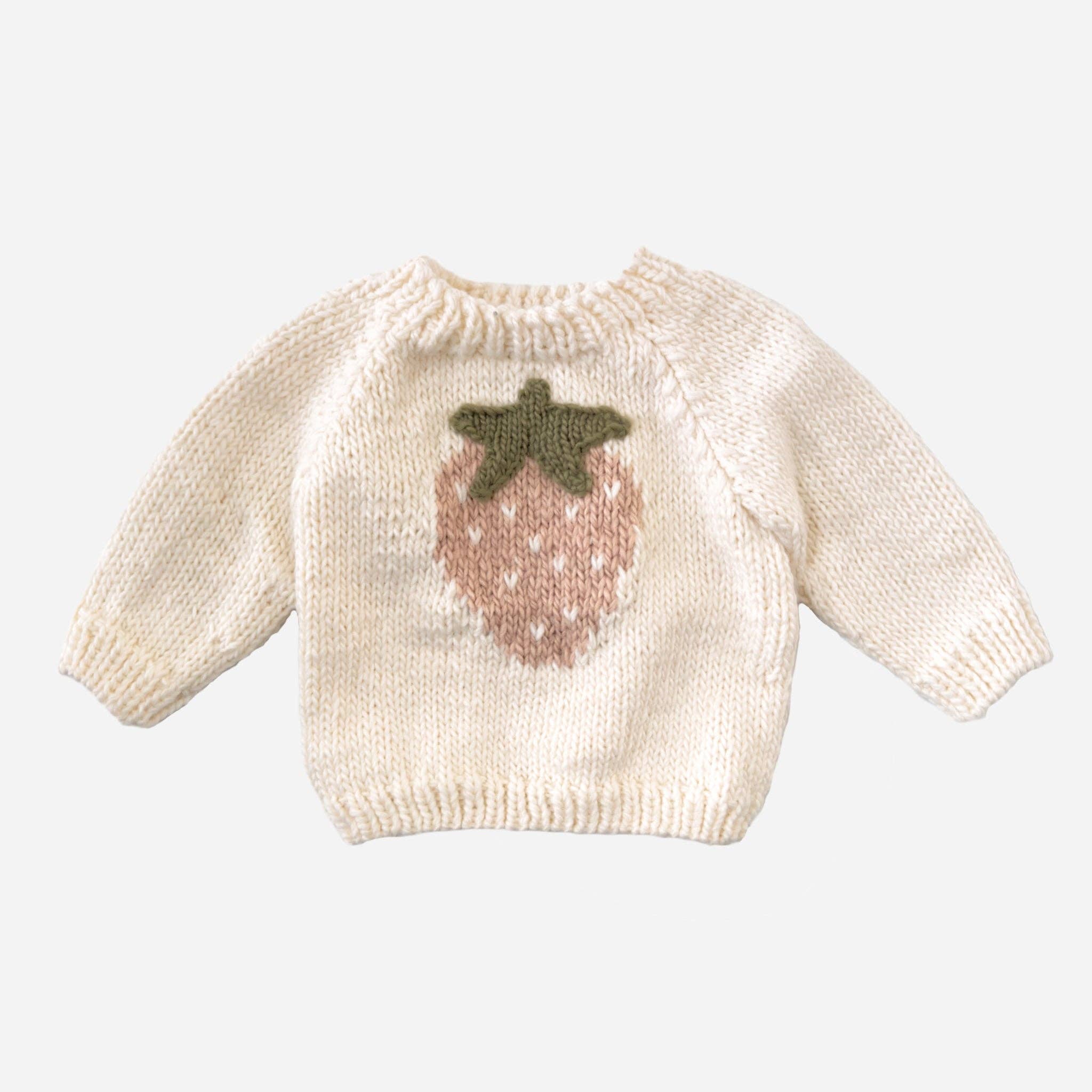 Cream Strawberry Pullover Sweater - Cream