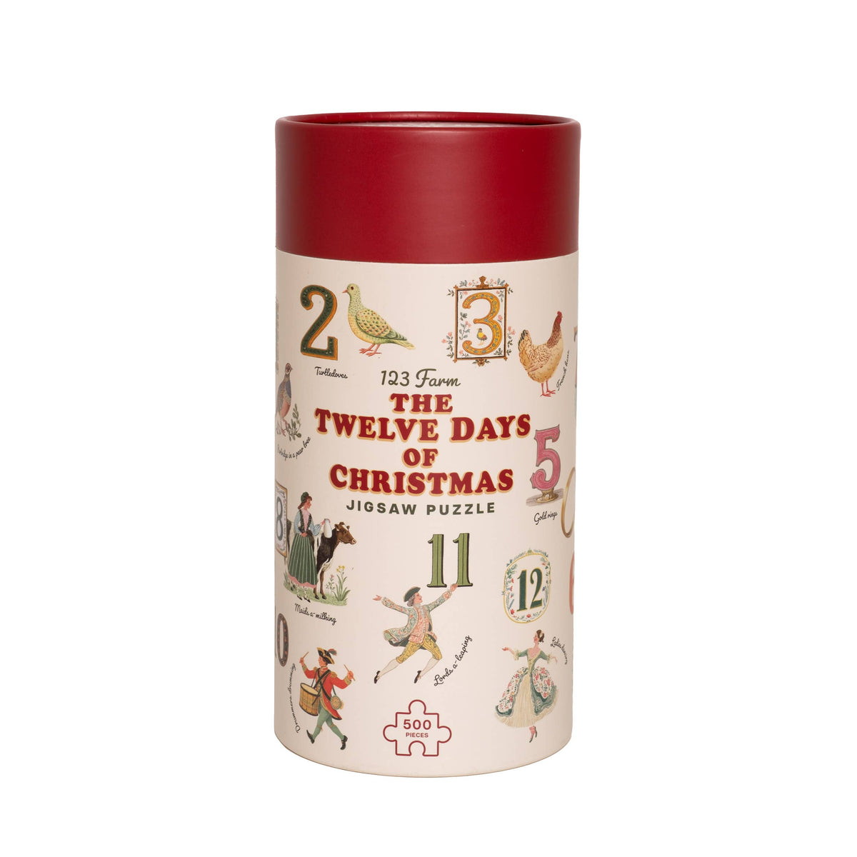 Christmas 500-Piece Puzzle with Vintage Illustrations