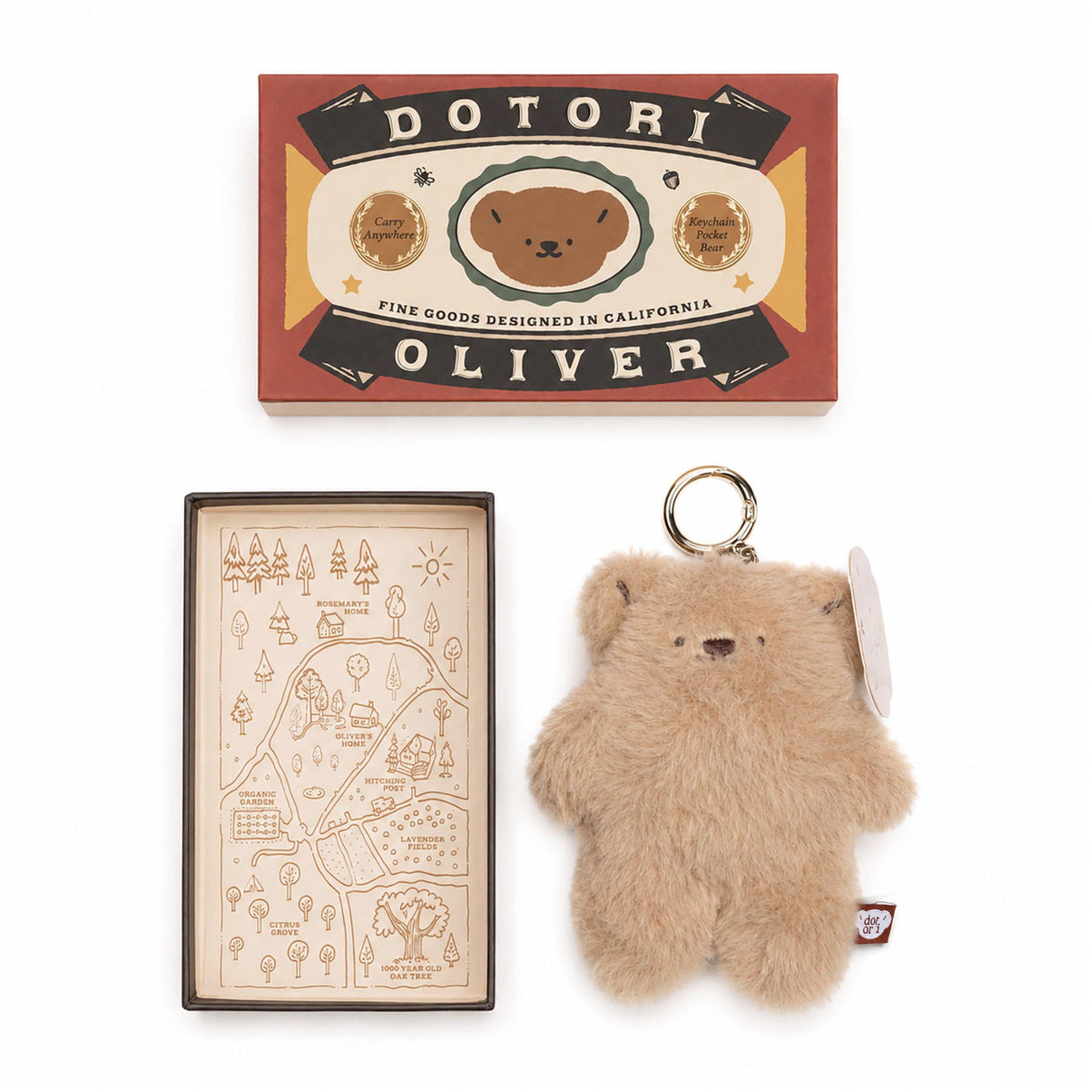 Fluffy Oliver Bear 5" Keychain