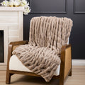 Ribbed Faux Fur Throw Blanket