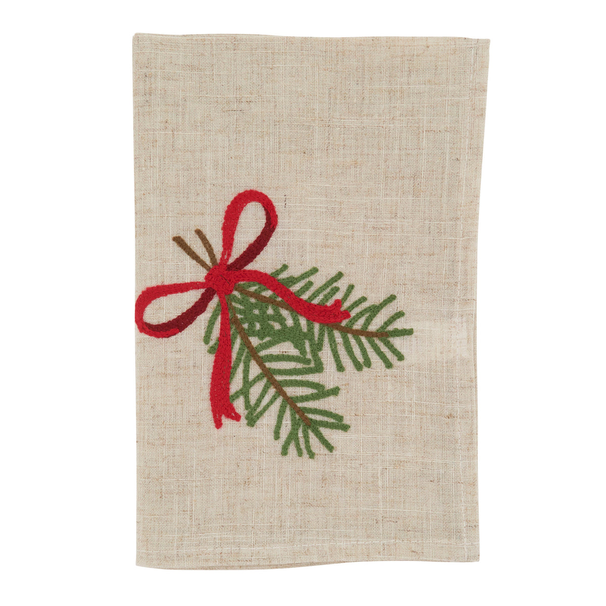 Embroidered Pine Branch Cloth Napkins
