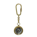 Polished Brass Compass Keychain