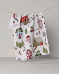 Winter Village Tea Towel by Geometry