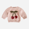 Blush Cherry Pullover Sweater - Blush