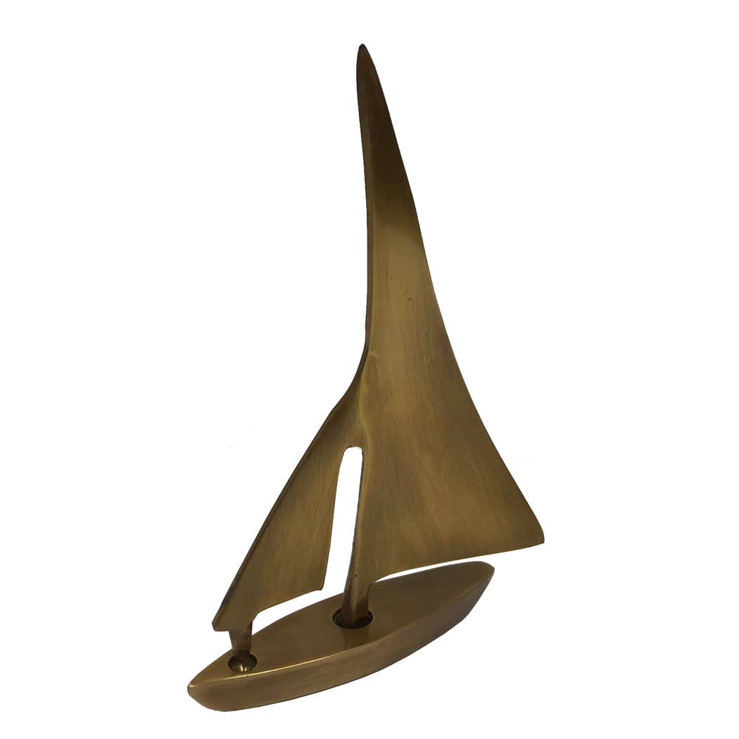 Antiqued Brass Sailboat Paperweight - Seconds