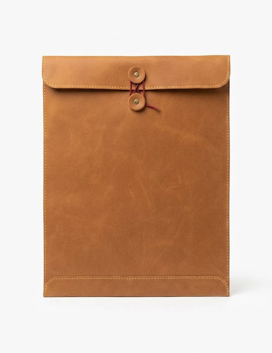 Tan Brown A4 Leather Document Folder