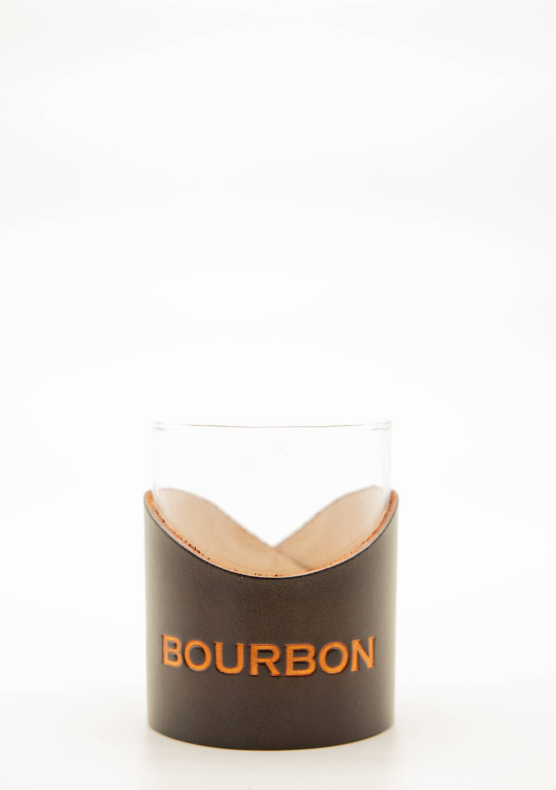 Leather Rocks Glass - "Bourbon"