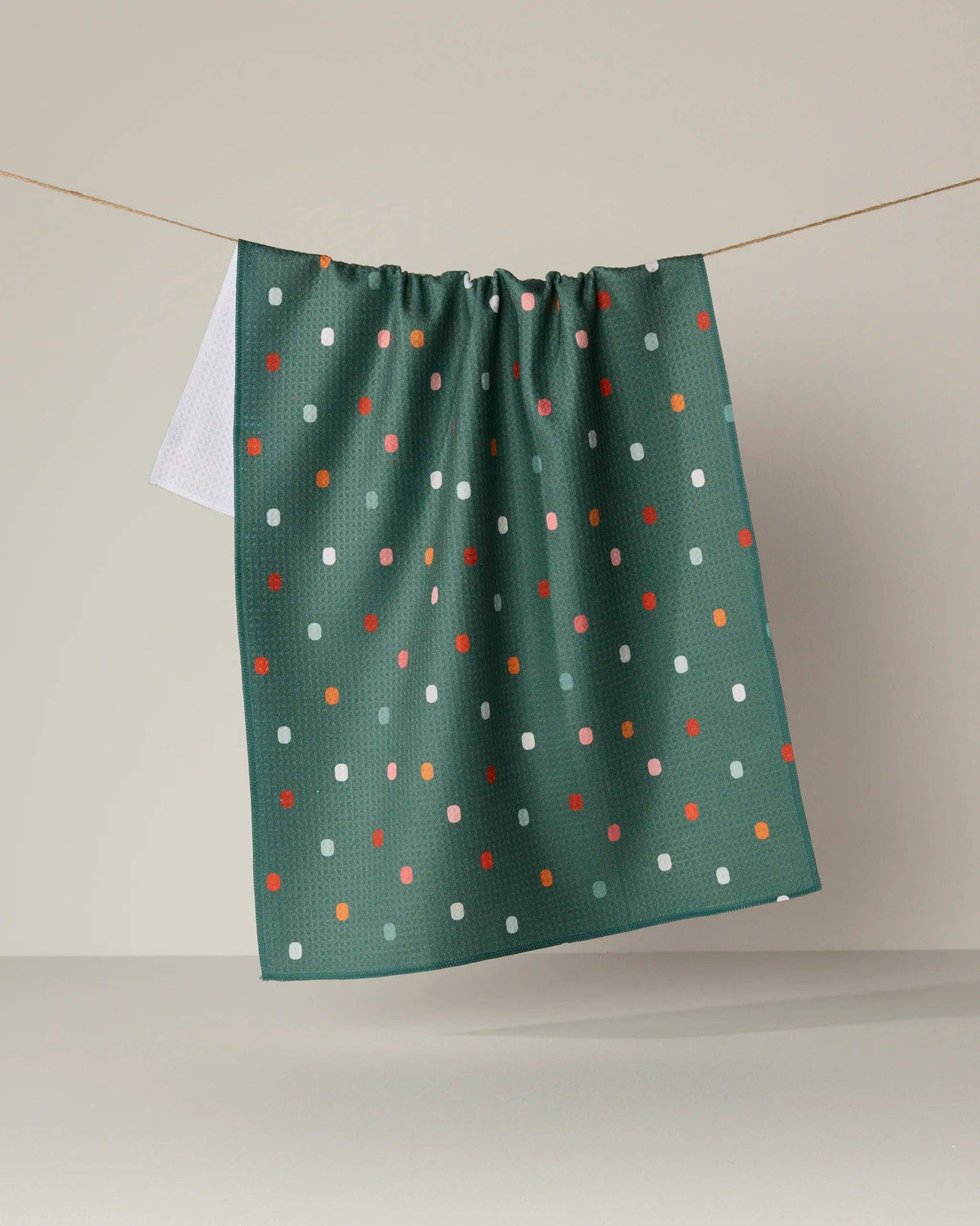 Moss Tile Shuffle Tea Towel - Mahjong by Geometry