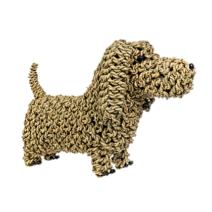 Medium Seagrass Wiener Dog Decorative Figurine