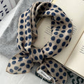 Retro Polka Dots Print Square Silk Scarf