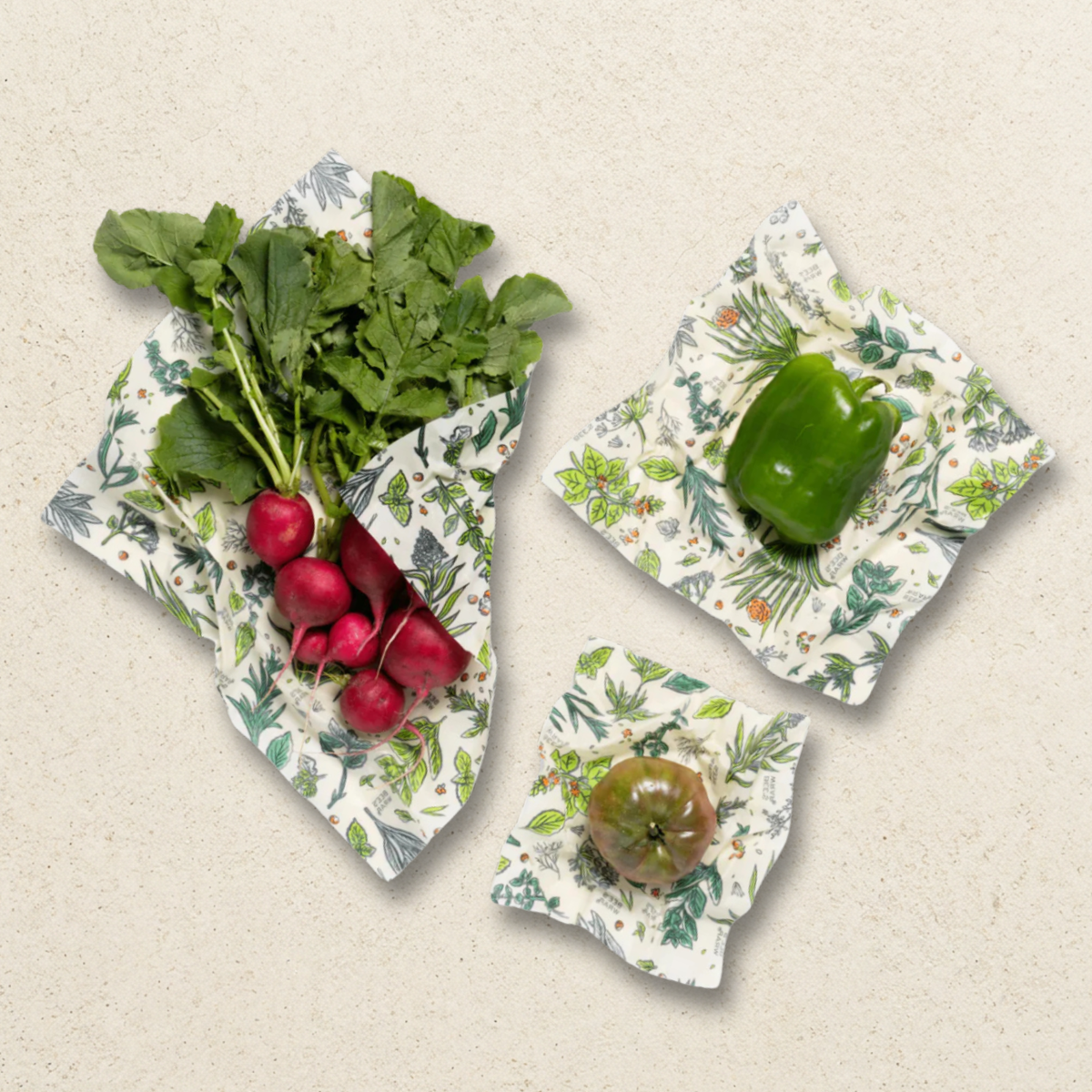 Bee's Wrap Reusable Beeswax Food Wraps 3-Pack - Herb Garden
