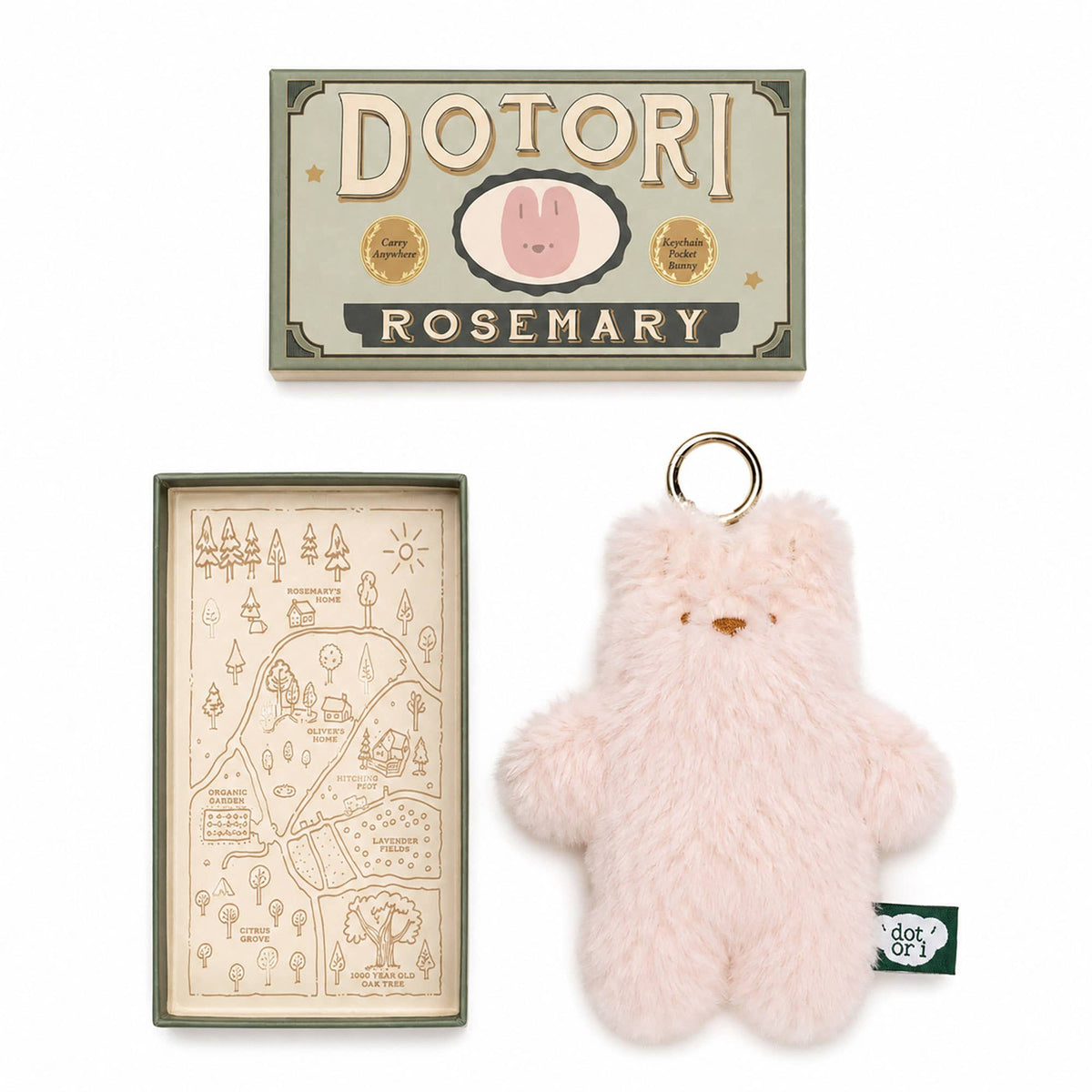 Fluffy Rosemary Bunny 5.5" Keychain
