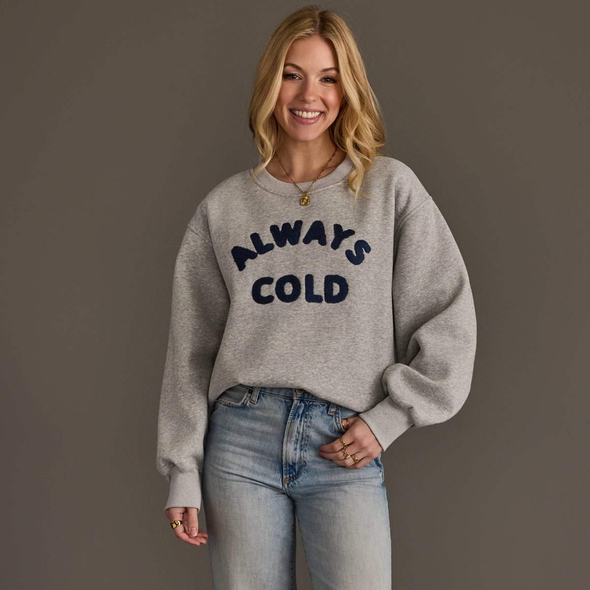 Always Cold Embroidered Sweatshirt