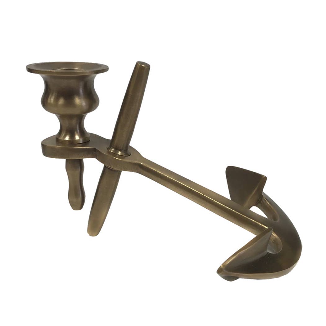 Solid Brass Anchor Candlestick Holder