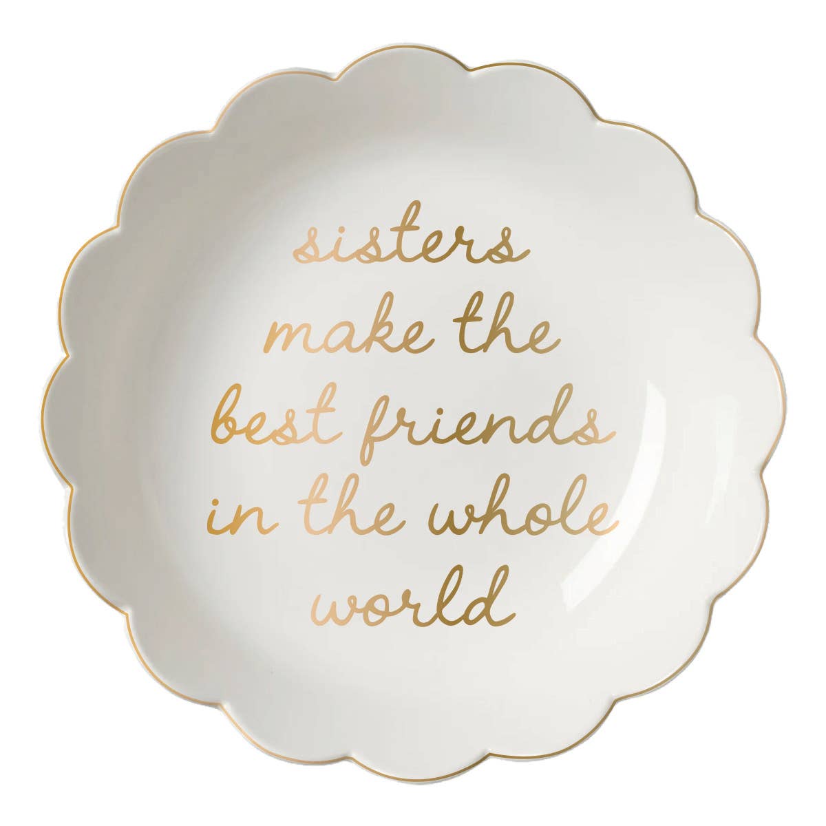 Sisters Scallop Ceramic Trinket Tray