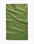 Artisanal Floral Green Tea Towel by Geometry