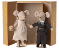 Wedding Mice Couple in Box - Mum & Dad