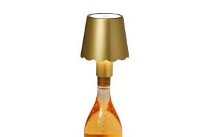 Gold Scalloped Cordless Bottle Lampshade