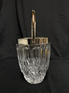 Vintage English Lead Crystal Ice Bucket with Silver-Tone Handle