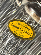 Vintage English Lead Crystal Ice Bucket with Silver-Tone Handle