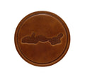 Geneva Lake Wisconsin Silhouette Leather Coaster