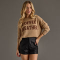 Tan & Brown Coffee Weather Lightweight Sweater