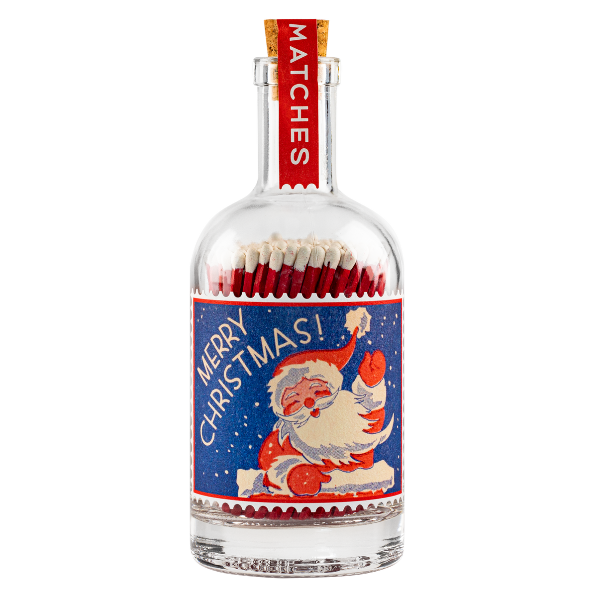Father Christmas Glass Bottle Safety Matches