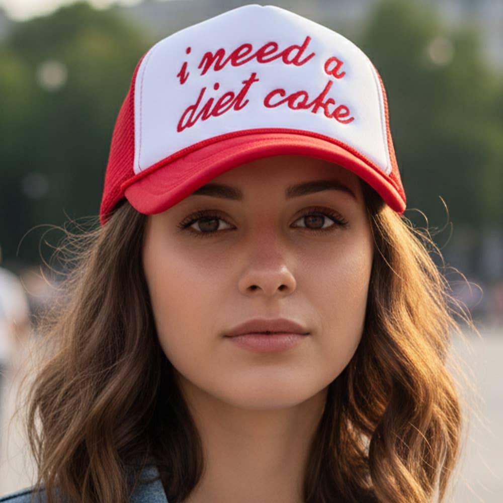 I Need a Diet Coke Embroidered Trucker Cap