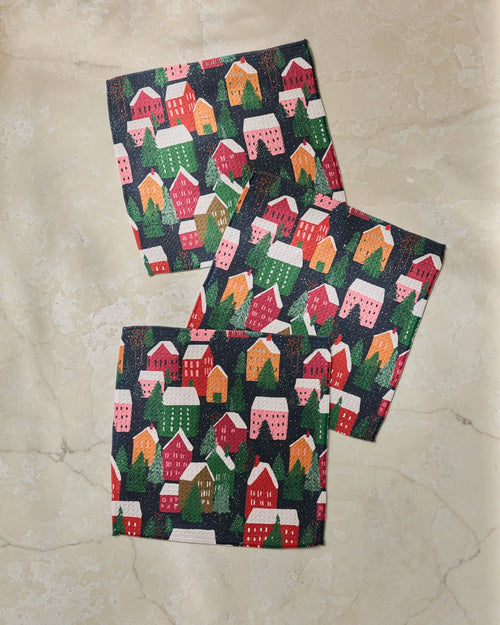 Alpine Village Dishcloth Set by Geometry