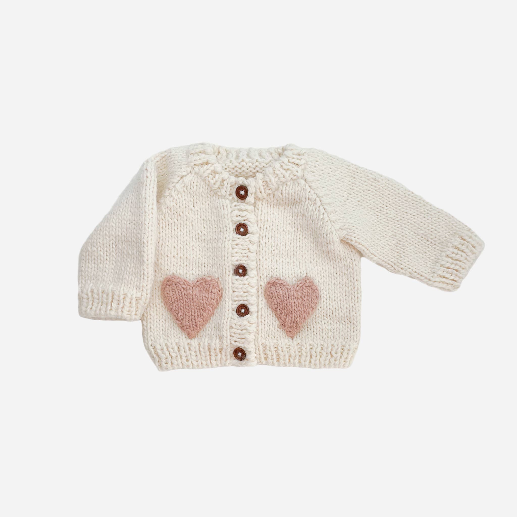 Blush Heart Cardigan - XS 6-12M