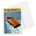 Lake Geneva Wooden Boat Greeting Card