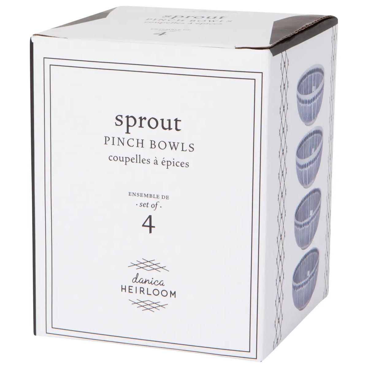 Sprout Stamped Pinch Bowl - Set of 4