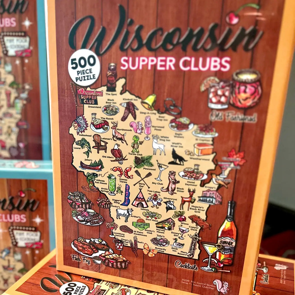 Wisconsin Supper Club Map - Puzzles  500pc (SERIES 1)